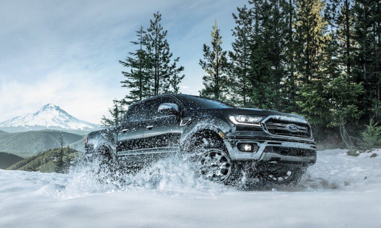 2023 Ford Ranger exterior driving in snow